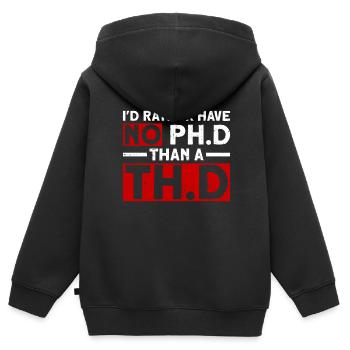Lieber kein Doktortitel als ein Doktortitel - - Kinder Premium Organic Zip Hoodie - Schwarz - Hinten - AI Model Kid Male (0cm)