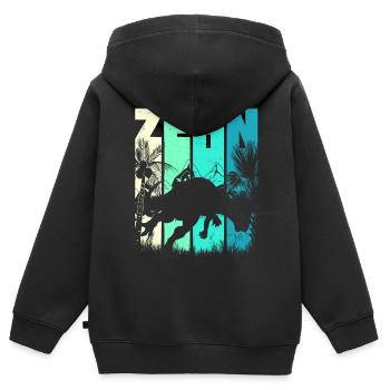 Pachycephalosaurus 10 Jahre Junge 10. Geburtstag - Kinder Premium Organic Zip Hoodie - Schwarz - Hinten - AI Model Kid Male (0cm)