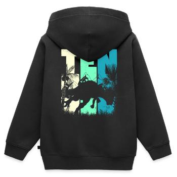 Pachycephalosaurus 10 Jahre Junge 10. Geburtstag - Kinder Premium Organic Zip Hoodie - Schwarz - Hinten - AI Model Kid Male (0cm)