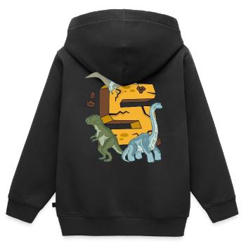 Dinosaur Birthday Shirt 5 Years Young Children - Kids Premium Organic Zip-up Hoodie - black - Back - AI Model Kid Male (0cm)
