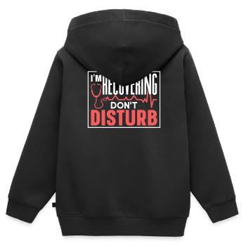 Ich Erhole Mich Bitte Nicht Stören Erholung - Kinder Premium Organic Zip Hoodie - Schwarz - Hinten - AI Model Kid Male (0cm)