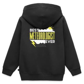 Meilleur météorologue de tous les temps profession de météorologue - Sweat Premium à capuche zippé enfant bio - noir - Dos - AI Model Kid Male (0cm)