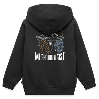 Meteorologe Beruf Meteorologie Wettervorhersage - Kinder Premium Organic Zip Hoodie - Schwarz - Hinten - AI Model Kid Male (0cm)