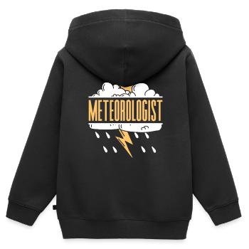 Meteorologe Beruf Meteorologie Wettervorhersage - Kinder Premium Organic Zip Hoodie - Schwarz - Hinten - AI Model Kid Male (0cm)