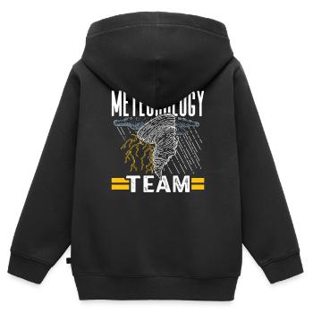 Team Meteorologie Meteorologe Wettervorhersage - Kinder Premium Organic Zip Hoodie - Schwarz - Hinten - AI Model Kid Male (0cm)