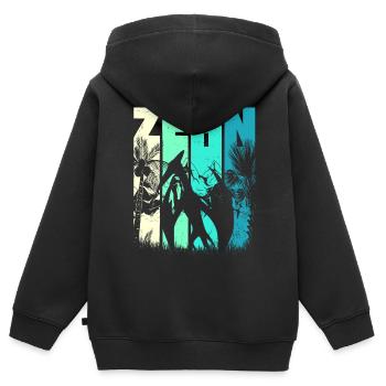 Pterodactyl 10 Jahre Alt Junge 10. Geburtstag - Kinder Premium Organic Zip Hoodie - Schwarz - Hinten - AI Model Kid Male (0cm)