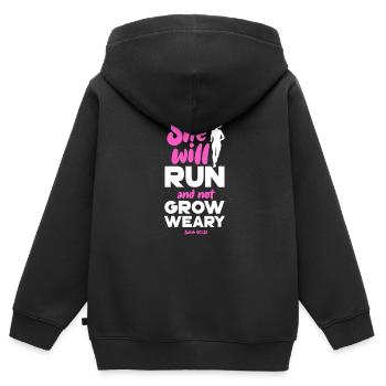 Courir - Sweat Premium à capuche zippé enfant bio - noir - Dos - AI Model Kid Male (0cm)
