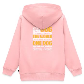 Tierrettung - Kinder Premium Organic Zip Hoodie - Rosa - Hinten - AI Model Kid Female (0cm)