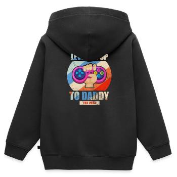 Grossesse - Sweat Premium à capuche zippé enfant bio - noir - Dos - AI Model Kid Male (0cm)