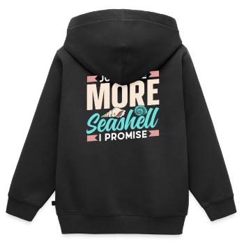 Nur Noch Eine Muschel Ich Verspreche Es Muscheln - Kinder Premium Organic Zip Hoodie - Schwarz - Hinten - AI Model Kid Male (0cm)