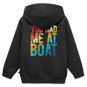 Segelboot Kapitän Spruch Zum Segeln - Kinder Premium Organic Zip Hoodie - Schwarz - Hinten - AI Model Kid Male (0cm)