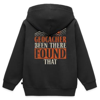 Drôle de Geocaching Citation GPS Geocacher - Sweat Premium à capuche zippé enfant bio - noir - Dos - AI Model Kid Male (0cm)