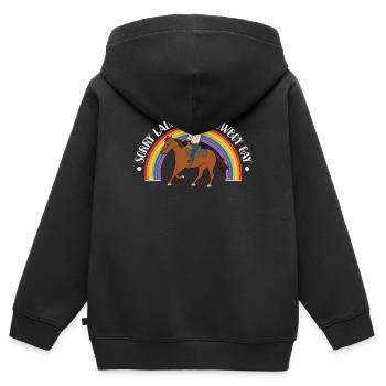 Schwuler Cowboy - Kinder Premium Organic Zip Hoodie - Schwarz - Hinten - AI Model Kid Male (0cm)