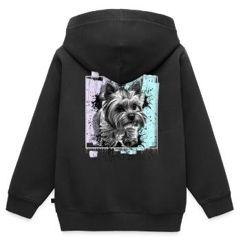 Yorkshire Terrier - Kinder Premium Organic Zip Hoodie - Schwarz - Hinten - AI Model Kid Male (0cm)