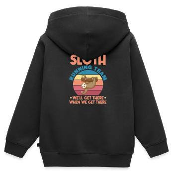 Courir - Sweat Premium à capuche zippé enfant bio - noir - Dos - AI Model Kid Male (0cm)