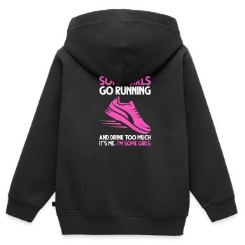 Courir - Sweat Premium à capuche zippé enfant bio - noir - Dos - AI Model Kid Male (0cm)