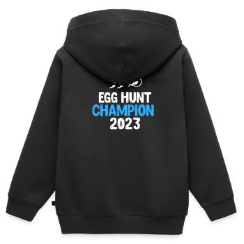 Grossesse Grossesse Naissance Bébé Cadeau - Sweat Premium à capuche zippé enfant bio - noir - Dos - AI Model Kid Male (0cm)
