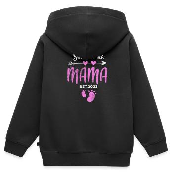 Grossesse - Sweat Premium à capuche zippé enfant bio - noir - Dos - AI Model Kid Male (0cm)