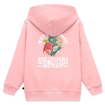 Freidenker Atheist Atheismus Anti Kirche Halloween - Kinder Premium Organic Zip Hoodie - Rosa - Hinten - AI Model Kid Female (0cm)