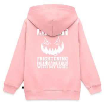 Atheist Logik Atheismus Anti Kirche Halloween - Kinder Premium Organic Zip Hoodie - Rosa - Hinten - AI Model Kid Female (0cm)