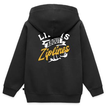Das Leben Besteht Aus Seilrutschen Ziplining Sport - Kinder Premium Organic Zip Hoodie - Schwarz - Hinten - AI Model Kid Male (0cm)