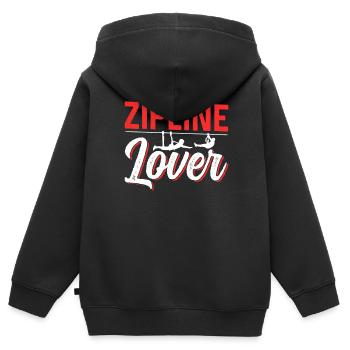Ziplining Liebhaber Zipline Seilrutsche Sport - Kinder Premium Organic Zip Hoodie - Schwarz - Hinten - AI Model Kid Male (0cm)