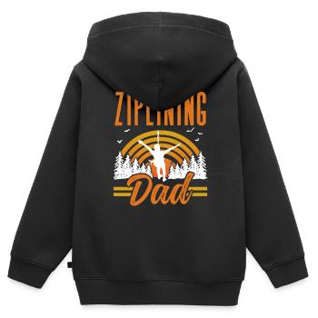 Ziplining Papa Seilrutsche Zipline Sport Sprüche - Kinder Premium Organic Zip Hoodie - Schwarz - Hinten - AI Model Kid Male (0cm)