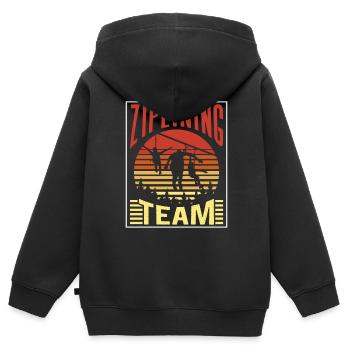 Ziplining Team Seilrutsche Zipline Sport Sprüche - Kinder Premium Organic Zip Hoodie - Schwarz - Hinten - AI Model Kid Male (0cm)