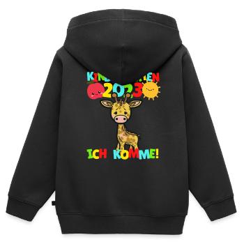 Kindergarten ich komme Kindergartenkind 2022 Kita - Kinder Premium Organic Zip Hoodie - Schwarz - Hinten - AI Model Kid Male (0cm)