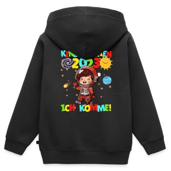 Kindergarten ich komme Kindergartenkind 2022 Kita - Kinder Premium Organic Zip Hoodie - Schwarz - Hinten - AI Model Kid Male (0cm)