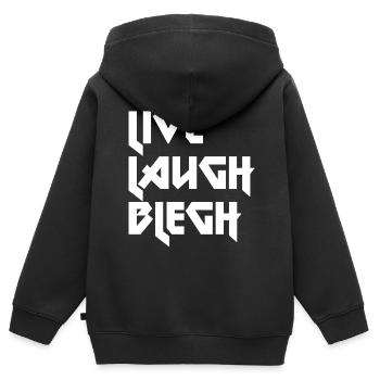 Live Laugh Blegh Heavy Metal Metalcore - Sweat Premium à capuche zippé enfant bio - noir - Dos - AI Model Kid Male (0cm)