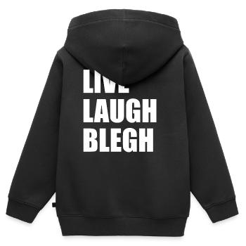 Live Laugh Blegh Heavy Metal Metalcore - Sweat Premium à capuche zippé enfant bio - noir - Dos - AI Model Kid Male (0cm)