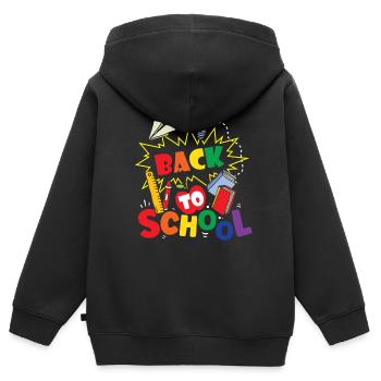 Back to School Teachers Back to School Back to School - Kids Premium Organic Zip-up Hoodie - black - Back - AI Model Kid Male (0cm)