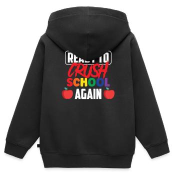 Bereit Die Schule Wieder Zu Erobern Schulstart - Kinder Premium Organic Zip Hoodie - Schwarz - Hinten - AI Model Kid Male (0cm)