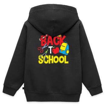 Back to School Back to School Teachers Back to School - Kids Premium Organic Zip-up Hoodie - black - Back - AI Model Kid Male (0cm)