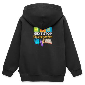 Kindergarten - Kinder Premium Organic Zip Hoodie - Schwarz - Hinten - AI Model Kid Male (0cm)