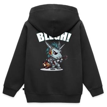Licorne Heavy Metal Metalcore de Blegh - Sweat Premium à capuche zippé enfant bio - noir - Dos - AI Model Kid Male (0cm)