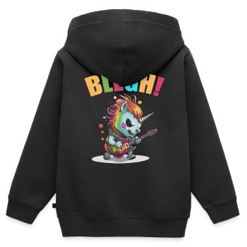 Licorne Heavy Metal Metalcore de Blegh - Sweat Premium à capuche zippé enfant bio - noir - Dos - AI Model Kid Male (0cm)