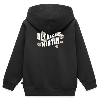 BWL niedliche Blumen Betriebswirtin - Kinder Premium Organic Zip Hoodie - Schwarz - Hinten - AI Model Kid Male (0cm)