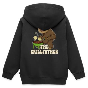 Grillkönig Grillmeister Grillzange Grill - Kinder Premium Organic Zip Hoodie - Schwarz - Hinten - AI Model Kid Male (0cm)