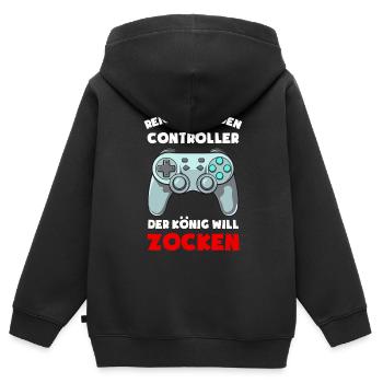 Zocken Konsole Reichet mir den Controller Gamer - Kinder Premium Organic Zip Hoodie - Schwarz - Hinten - AI Model Kid Male (0cm)