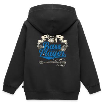 Le bassiste né musicien basse guitare basse - Sweat Premium à capuche zippé enfant bio - noir - Dos - AI Model Kid Male (0cm)