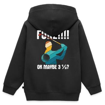 Golfplatz zum Golfen Golf - Kinder Premium Organic Zip Hoodie - Schwarz - Hinten - AI Model Kid Male (0cm)