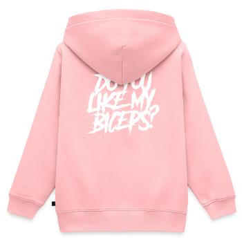 Magst Du Meinen Bizeps Curls Sprüche Muskeln - Kinder Premium Organic Zip Hoodie - Rosa - Hinten - AI Model Kid Female (0cm)