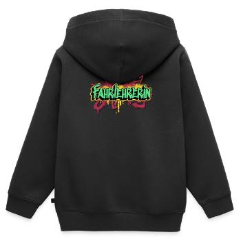 Fahrschule Graffiti-Art Fahrlehrerin - Kinder Premium Organic Zip Hoodie - Schwarz - Hinten - AI Model Kid Male (0cm)