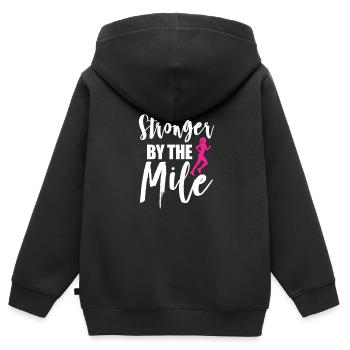 Courir - Sweat Premium à capuche zippé enfant bio - noir - Dos - AI Model Kid Male (0cm)