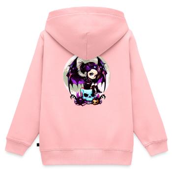 Niedlicher Goth Fledermausflügel Gothic Grufti - Kinder Premium Organic Zip Hoodie - Rosa - Hinten - AI Model Kid Female (0cm)