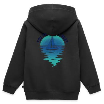 Segelboot Kapitän Spruch Zum Segeln - Kinder Premium Organic Zip Hoodie - Schwarz - Hinten - AI Model Kid Male (0cm)
