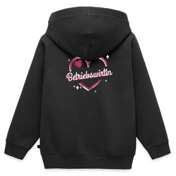 BWL Kollegin niedliches Herz Betriebswirtin - Kinder Premium Organic Zip Hoodie - Schwarz - Hinten - AI Model Kid Male (0cm)