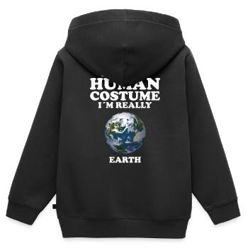 Terre - Sweat Premium à capuche zippé enfant bio - noir - Dos - AI Model Kid Male (0cm)